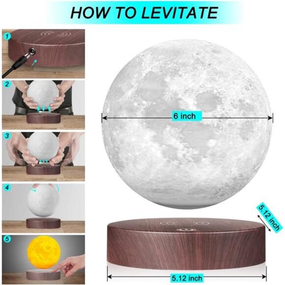 Levitating Moon Lamp, 16 Colors 20 Models Floating Moon Lamp,Floating - Picture 5 of 7